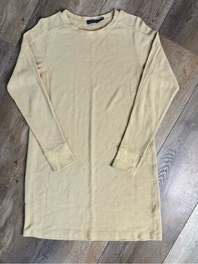 Polo by Ralph Lauren Long Sleeve Knit Dress in Light Yellow